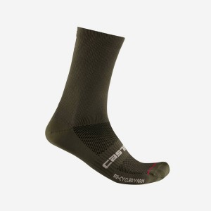 Black Men Castelli RE-CYCLE THERMAL 18 Socks | ZKNOI-4318