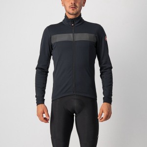 Black / Black Men Castelli RADDOPPIA 3 Jackets | OLGWE-6521