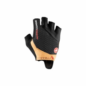 Black / Brown Men Castelli ROSSO CORSA PRO V Gloves | VKTNX-1672