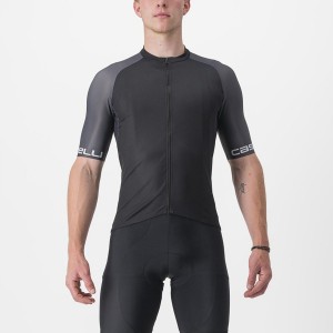 Black / Dark Grey / Silver Men Castelli ENTRATA VI Jersey | YTKJQ-6098