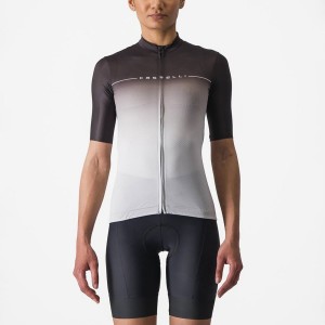 Black / Silver Grey / White Women Castelli SALITA Jersey | HDRYJ-5028