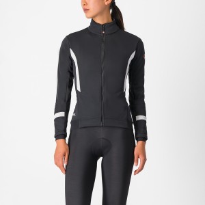 Black / White Women Castelli DINAMICA 2 Jackets | BJYUE-5926