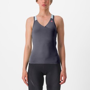 Blue / Blue Women Castelli SOLARIS TOP Jersey | YMFCR-7508