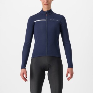 Blue / Silver Women Castelli SINERGIA 2 FZ Jersey | TCDNE-3750