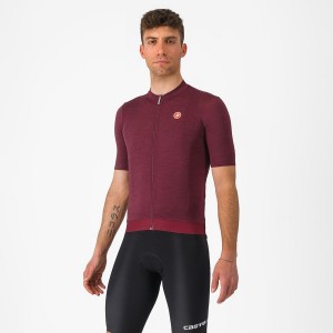 Burgundy Men Castelli ESSENZA Jersey | JQOXU-4326