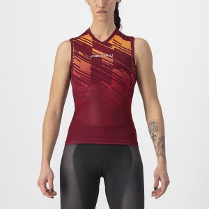 Burgundy Women Castelli INSIDER W SLEEVELESS Jersey | MBHEZ-3146