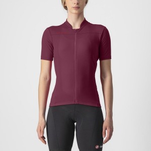 Burgundy / Red Women Castelli ANIMA 3 Jersey | PSCJF-7381