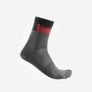 Dark Grey Men Castelli BLOCCO 15 Socks | XOQNE-3926