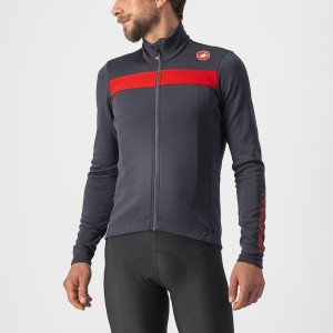 Dark Grey / Red Men Castelli PURO 3 FZ Jersey | OVFJS-3910