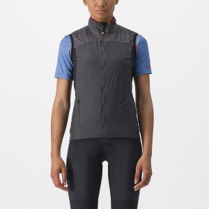 Dark Grey / Red Women Castelli UNLIMITED W PUFFY Vest | WJSGX-8064