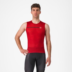 Dark Red Men Castelli INSIDER SLEEVELESS Jersey | PHGJU-4351