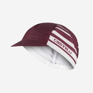 Deep Burgundy / Silver Men Castelli CLASSICO Cap | SQWIX-9064