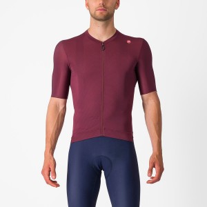 Deep Burgundy / Silver Men Castelli ESPRESSO Jersey | MKACY-5836