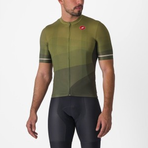 Deep Green / Olive / Silver Men Castelli ORIZZONTE Jersey | ACTQU-1739