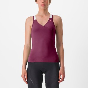 Deep Purple / White Women Castelli SOLARIS TOP Jersey | KVYOM-9648