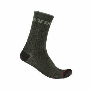 Green Men Castelli DISTANZA 20 Socks | BZYJM-4389