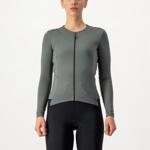 Grey Women Castelli FLY LS W Jersey | GTOKD-8632