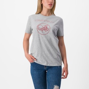 Khaki Grey Women Castelli PEDALARE TEE Casual | WNSVG-9013