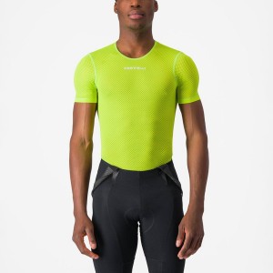 Light Green Men Castelli PRO MESH 2.0 SHORT SLEEVE Base Layer | BVFDQ-4317