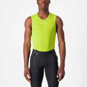 Light Green Men Castelli PRO MESH 2.0 SLEEVELESS Base Layer | OWHBT-1705