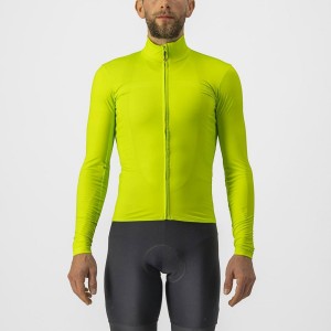 Light Green Men Castelli PRO THERMAL MID LS Jersey | ZVURC-9153