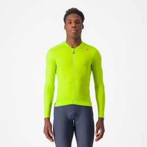 Light Green / Deep Green Men Castelli ESPRESSO LS Jersey | JDVIL-0763