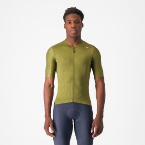 Olive / Light Green Men Castelli ESPRESSO Jersey | WUPFX-0138