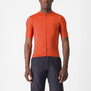 Orange Red / Grey Men Castelli UNLIMITED ENTRATA 2 Jersey | DLAMO-9026