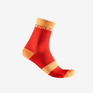 Orange Women Castelli VELOCISSIMA 12 Socks | BWUEF-9134