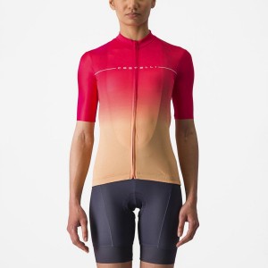 Orange / White Women Castelli SALITA Jersey | OTNHY-7301