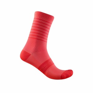 Pink Women Castelli SUPERLEGGERA W 12 Socks | TQYJW-5801