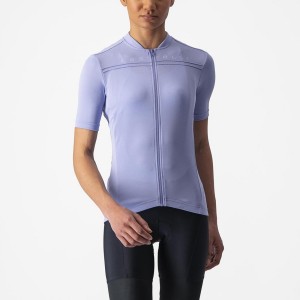 Purple White Women Castelli ANIMA 4 Jersey | BXCUG-5810