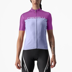 Purple White Women Castelli VELOCISSIMA Jersey | BLPOQ-3804