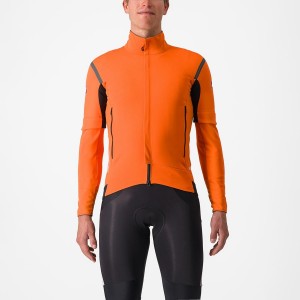 Red Orange / Dark Grey Men Castelli PERFETTO RoS 2 CONVERTIBLE Jackets | YSGZF-8610