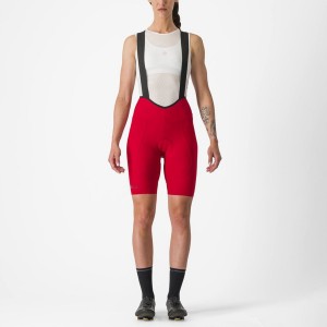 Red Women Castelli ESPRESSO W DT Bib Shorts | UGWLM-2849