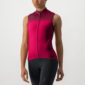 Red / Burgundy Women Castelli VELOCISSIMA SLEEVELESS Jersey | HIODK-3908