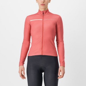 Red / Cream Pink Women Castelli SINERGIA 2 FZ Jersey | CRAOM-0184