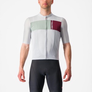 Silver Grey / Green Men Castelli PROLOGO 7 Jersey | PZKYN-3549