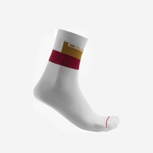 White Men Castelli BLOCCO 15 Socks | KIHLE-0412