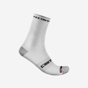 White Men Castelli ROSSO CORSA PRO 15 Socks | YJSIE-4359