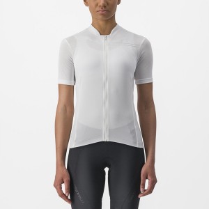 White Women Castelli ANIMA 4 Jersey | FWJZA-4857