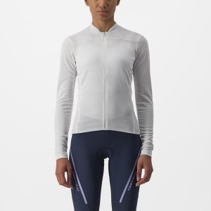 White Women Castelli ANIMA 4 LONG SLEEVE Jersey | VYTLF-2816