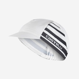 White / Black Men Castelli CLASSICO Cap | KVASM-2670