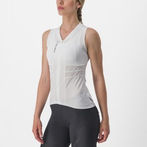 White / Black Women Castelli ANIMA 4 SLEEVELESS Jersey | CSLZD-8350