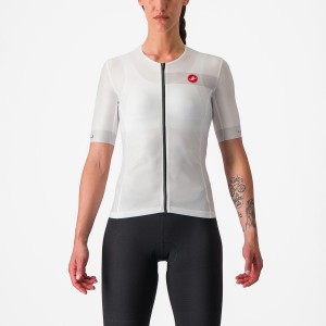 White / Black Women Castelli FREE SPEED 2 W RACE TOP Suits | PCEJX-7135