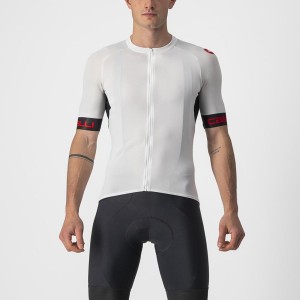 White / Black / Red Men Castelli ENTRATA VI Jersey | WFOYI-7038