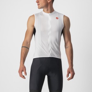 White / Black / Red Men Castelli ENTRATA VI SLEEVELESS Jersey | WLZRC-3602