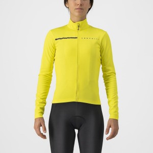 Yellow / Dark Grey Women Castelli SINERGIA 2 FZ Jersey | IFKPN-2147