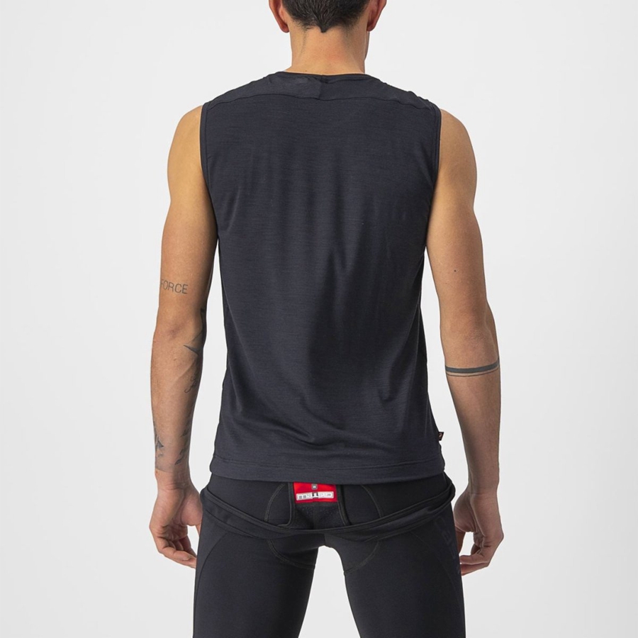 Black Men Castelli BANDITO WOOL SLEEVELESS Base Layer | IMRKF-6093