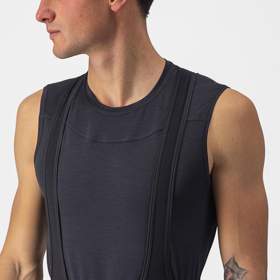 Black Men Castelli BANDITO WOOL SLEEVELESS Base Layer | IMRKF-6093